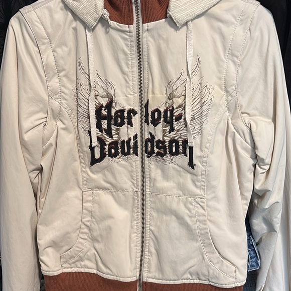 Harley-Davidson Jackets & Blazers - Harley-Davidson Cream and Brown Jacket